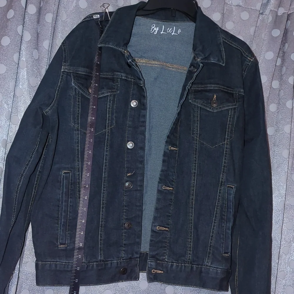 Design by LEE LO Dark Denim Jacket with IUP on the Back Med